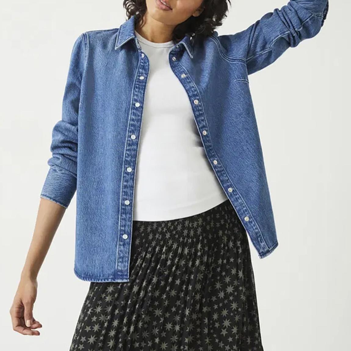Blue Wash Fitted Denim Shirt main product photo