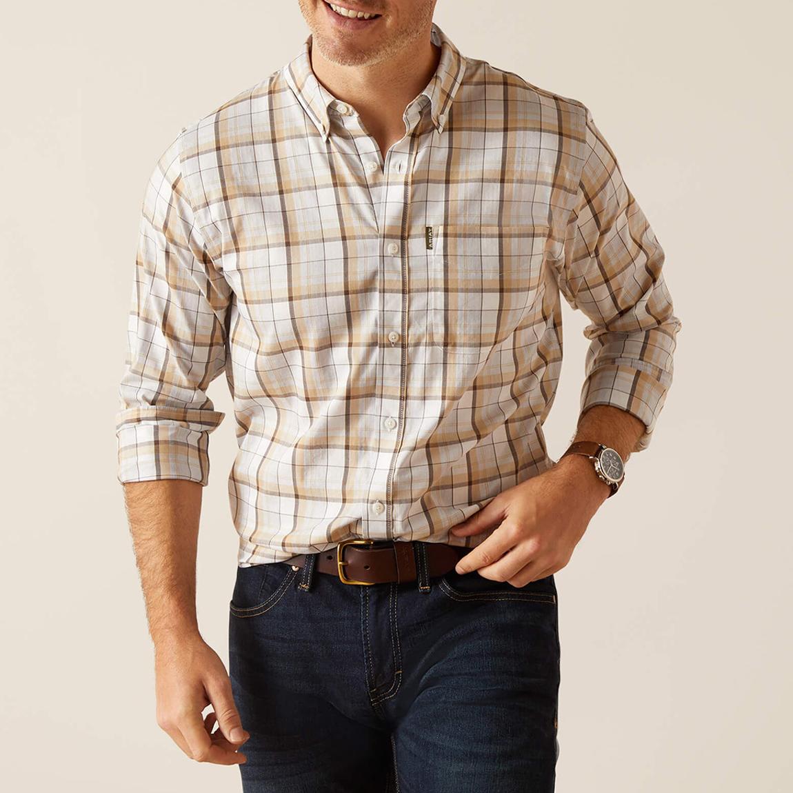 Men's Tan Check Napa Shirt main product photo
