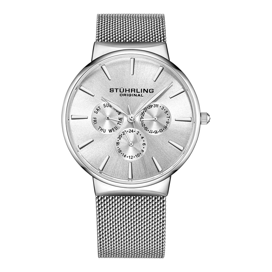 Silver Mens Quartz Multi Function Watch 39mm main product photo