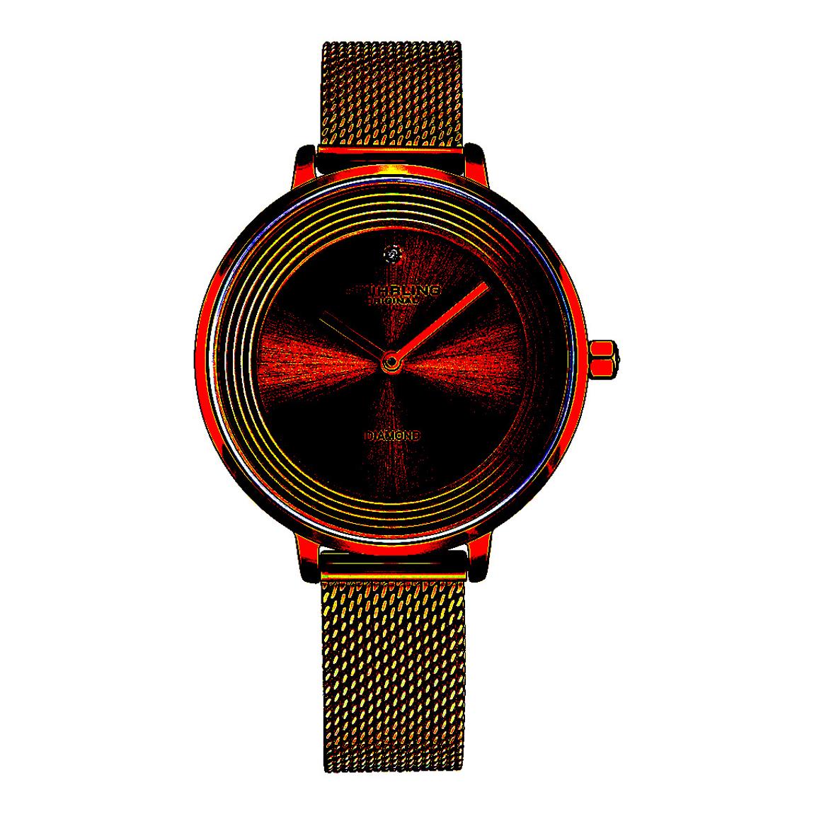 Gold WoMen's Mesh Diamond Watch 37mm main product photo