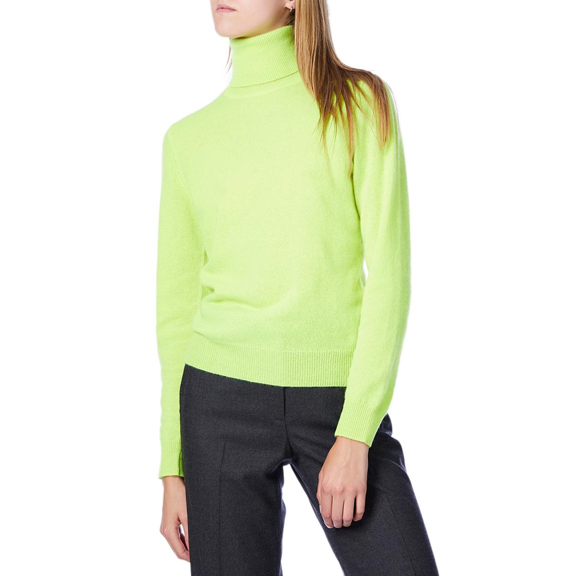 Lime Roll Neck Cashmere Jumper main product photo