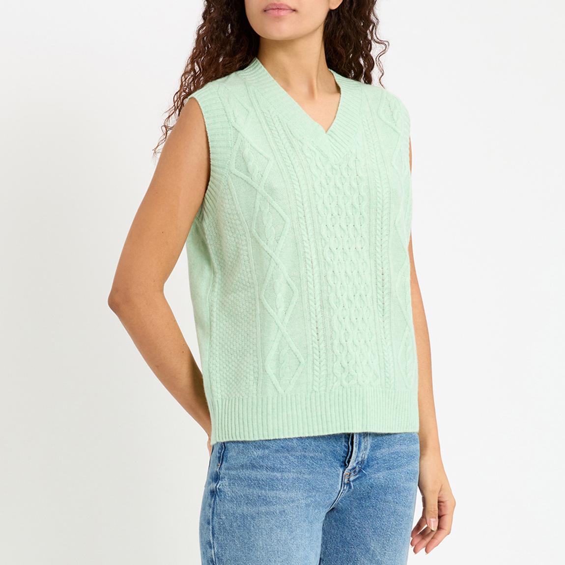 Mint Cashmere Aran Vest main product photo