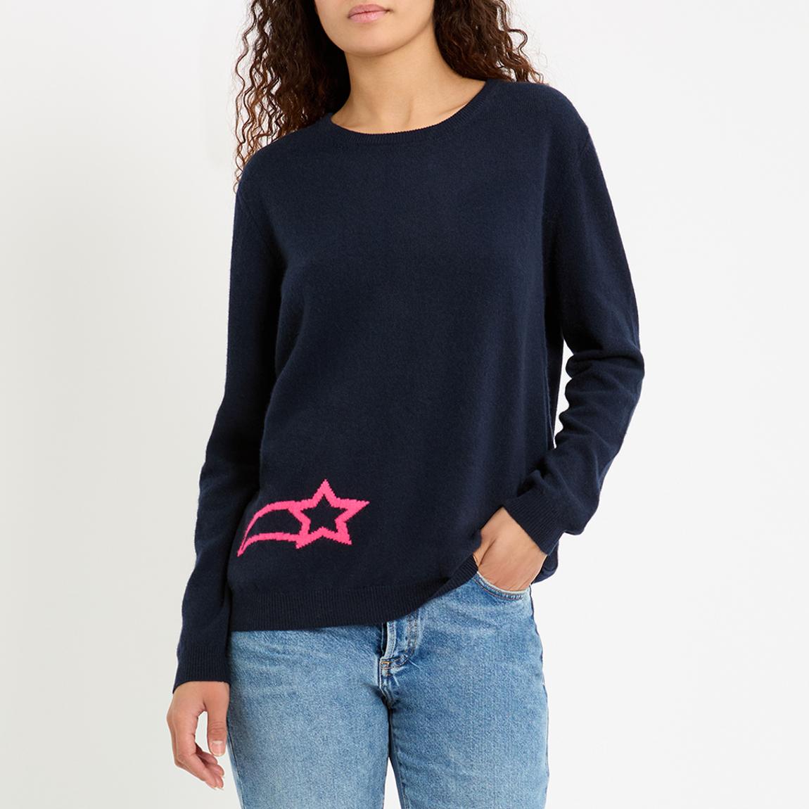 Navy Shooting Star Cashmere Jumper main product photo