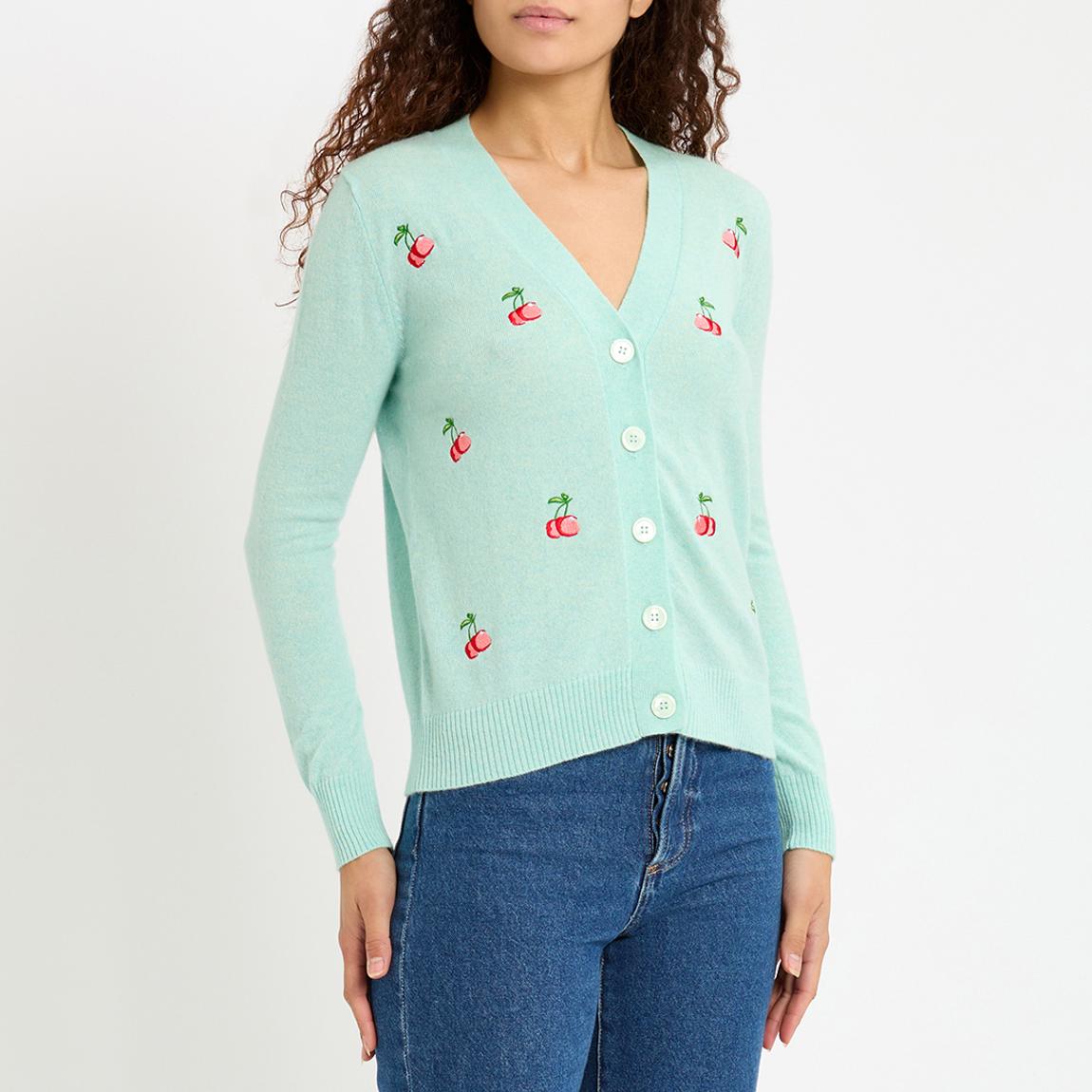 Spearmint Cashmere Cherry Cardigan main product photo