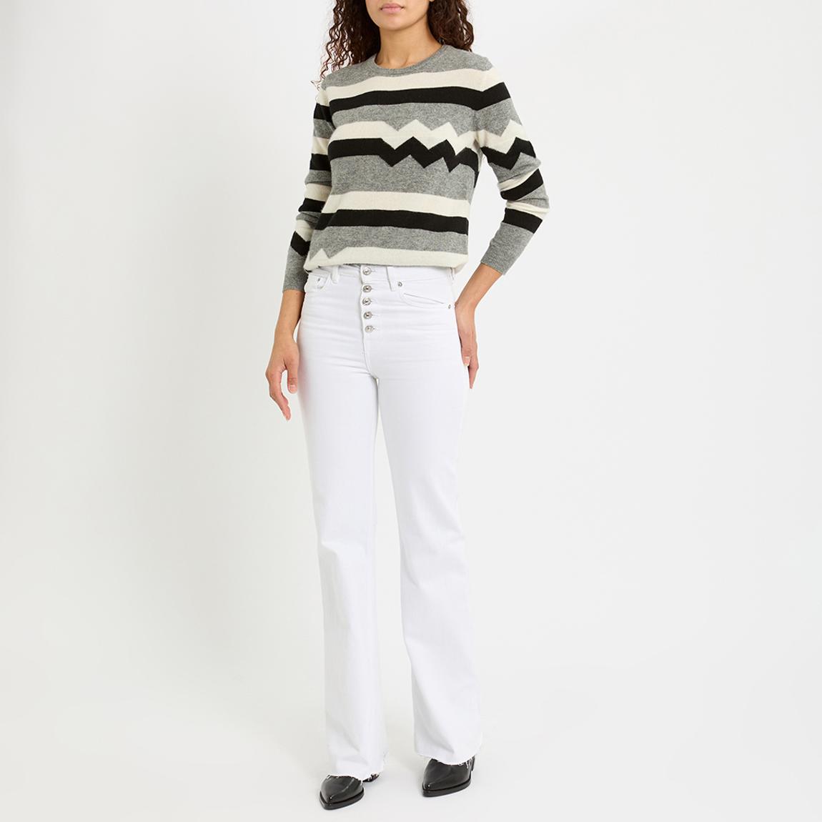 Grey/Black Cashmere Stripe Sweater main product photo