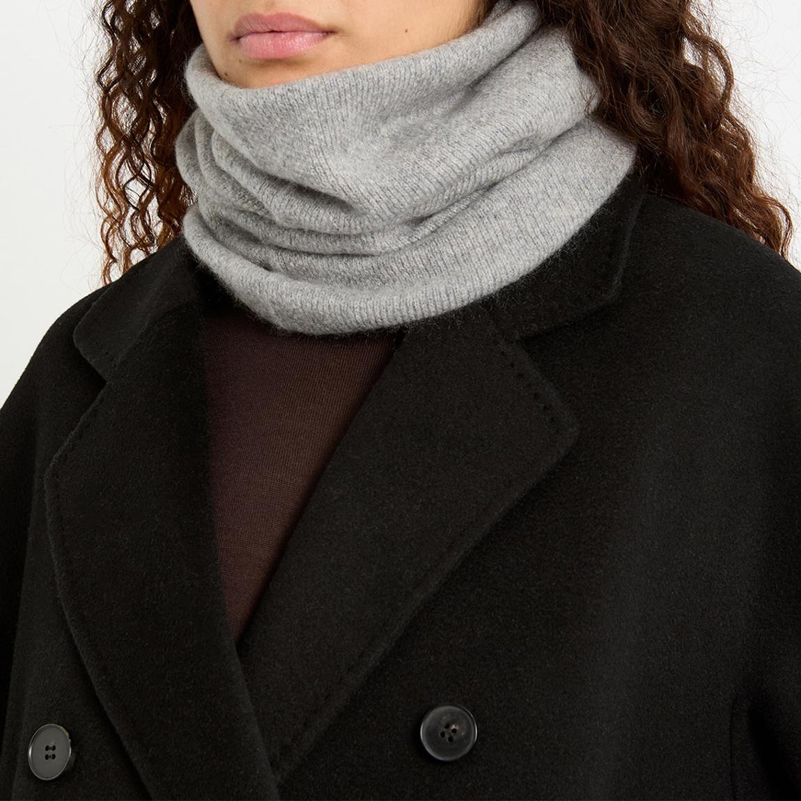 Mid Grey Moss Stitch Cashmere Snood main product photo