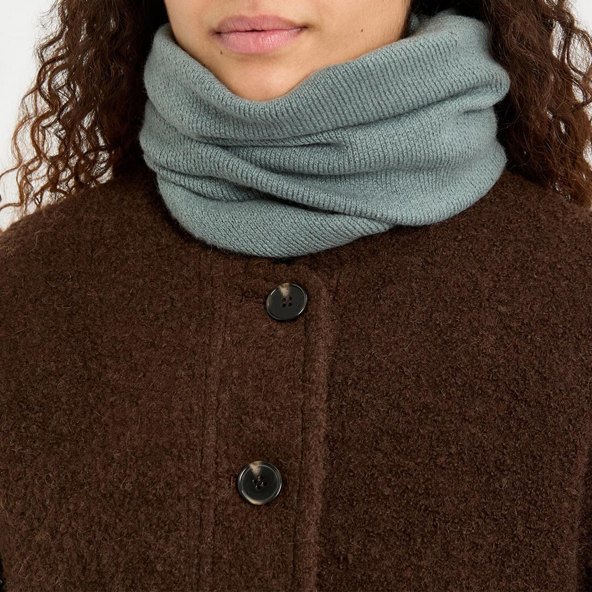 Khaki Moss Stitch Cashmere Snood main product photo