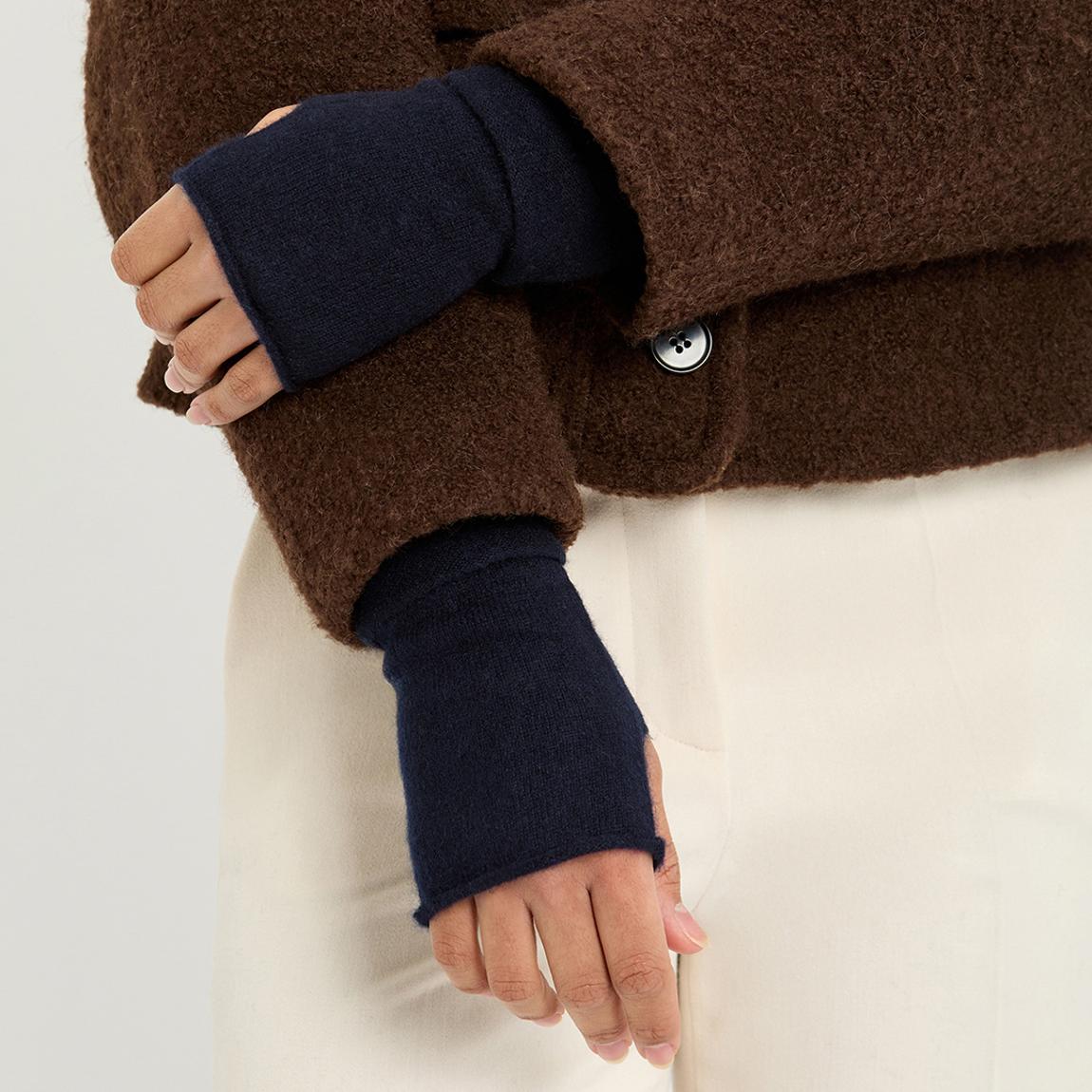 Navy Cashmere Wrist Warmers main product photo