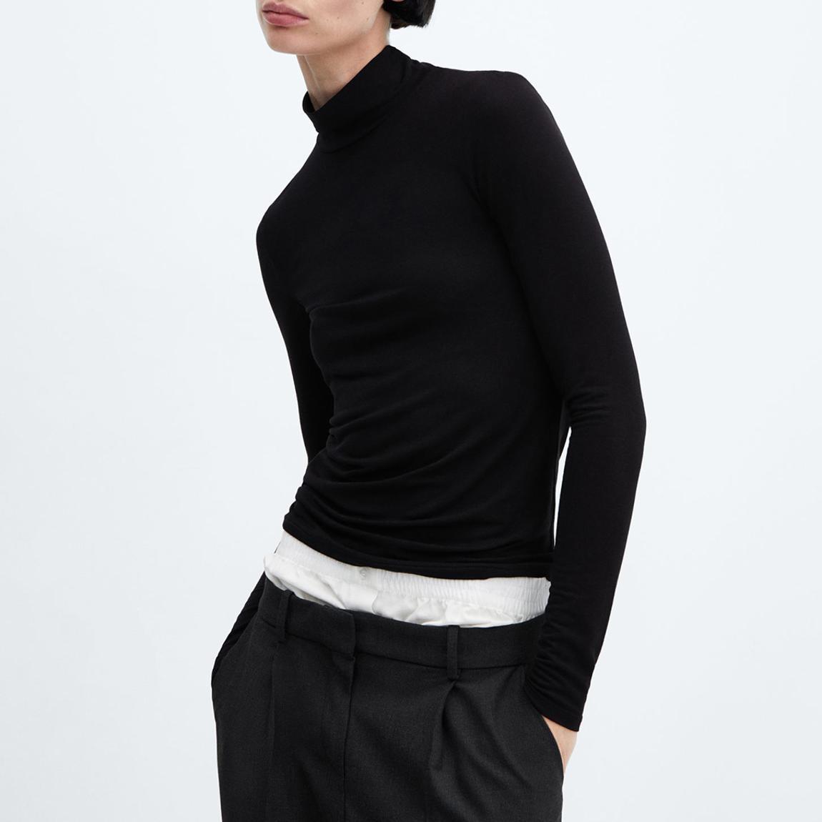 Black Turtleneck Long-sleeved Top main product photo