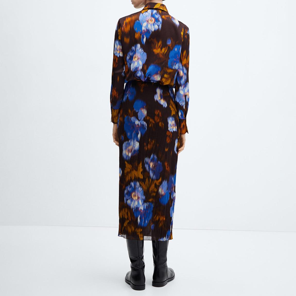 Brown Printed Wrap Midi Skirt main product photo