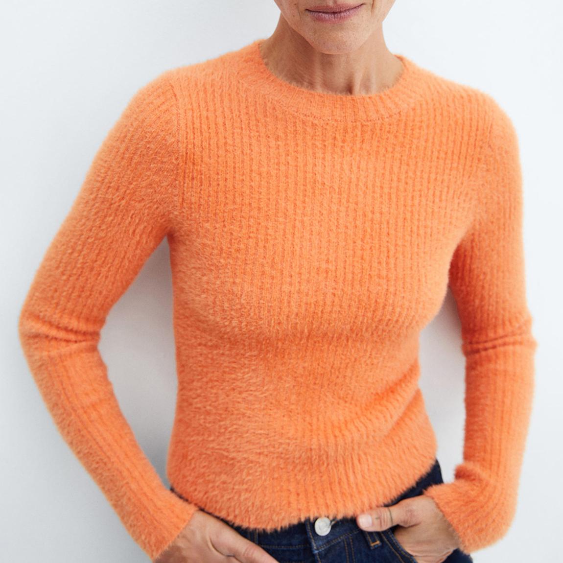 Orange Ribbed Knit Jumper main product photo