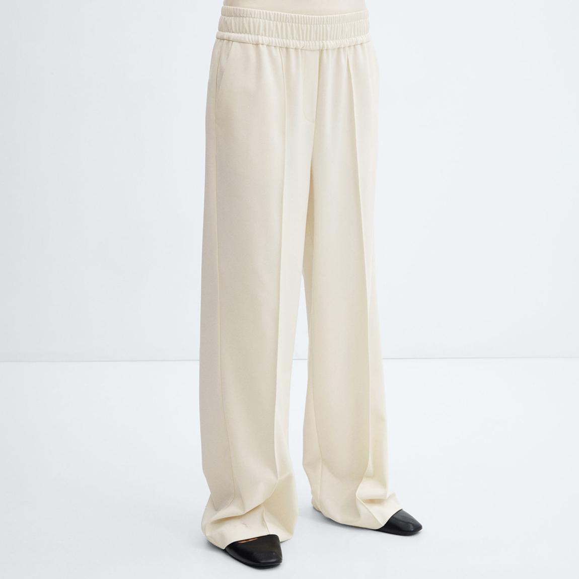 Ecru Wide Leg Trousers main product photo