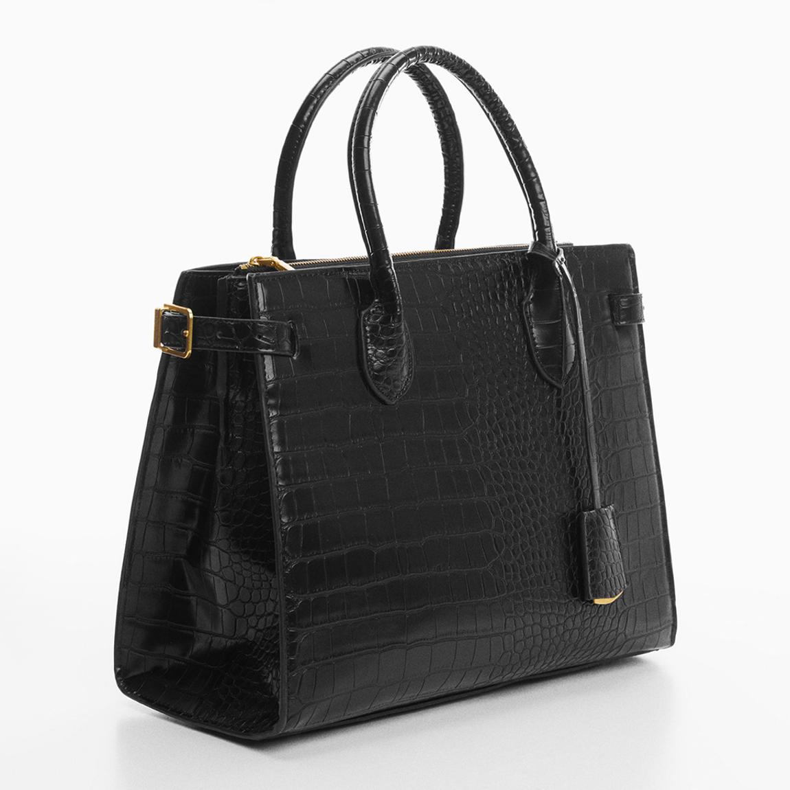 Black Croc Effect Handbag main product photo