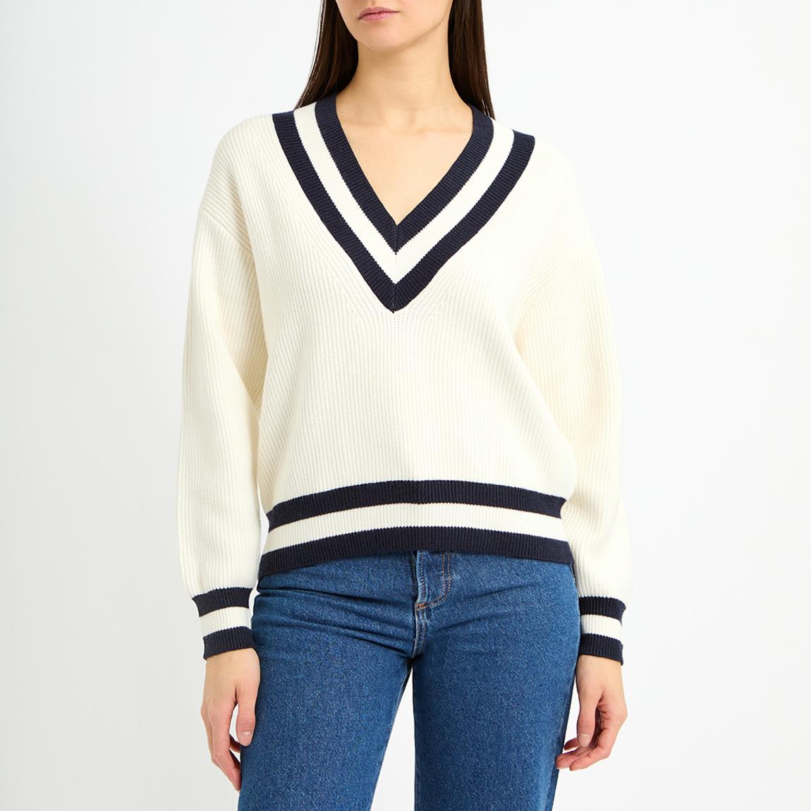 Cream Stripe League Sweater main product photo