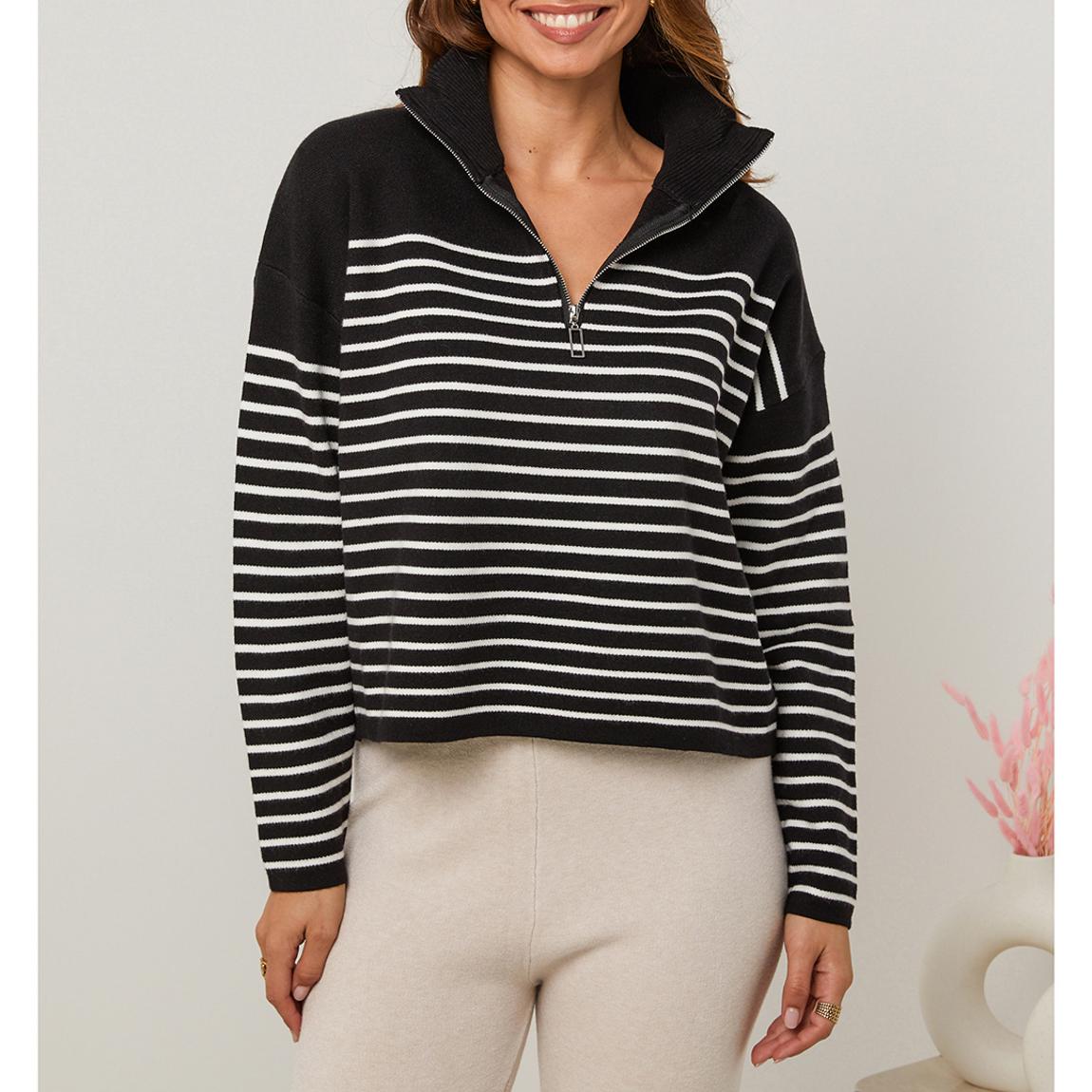 Black Striped Cashmere Blend Jumper main product photo