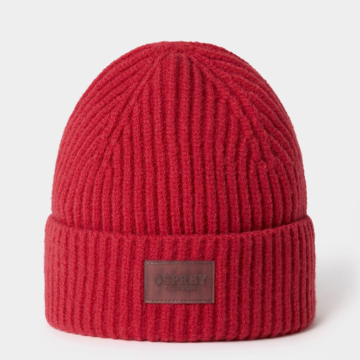 Red Ribbed Beanie main product photo