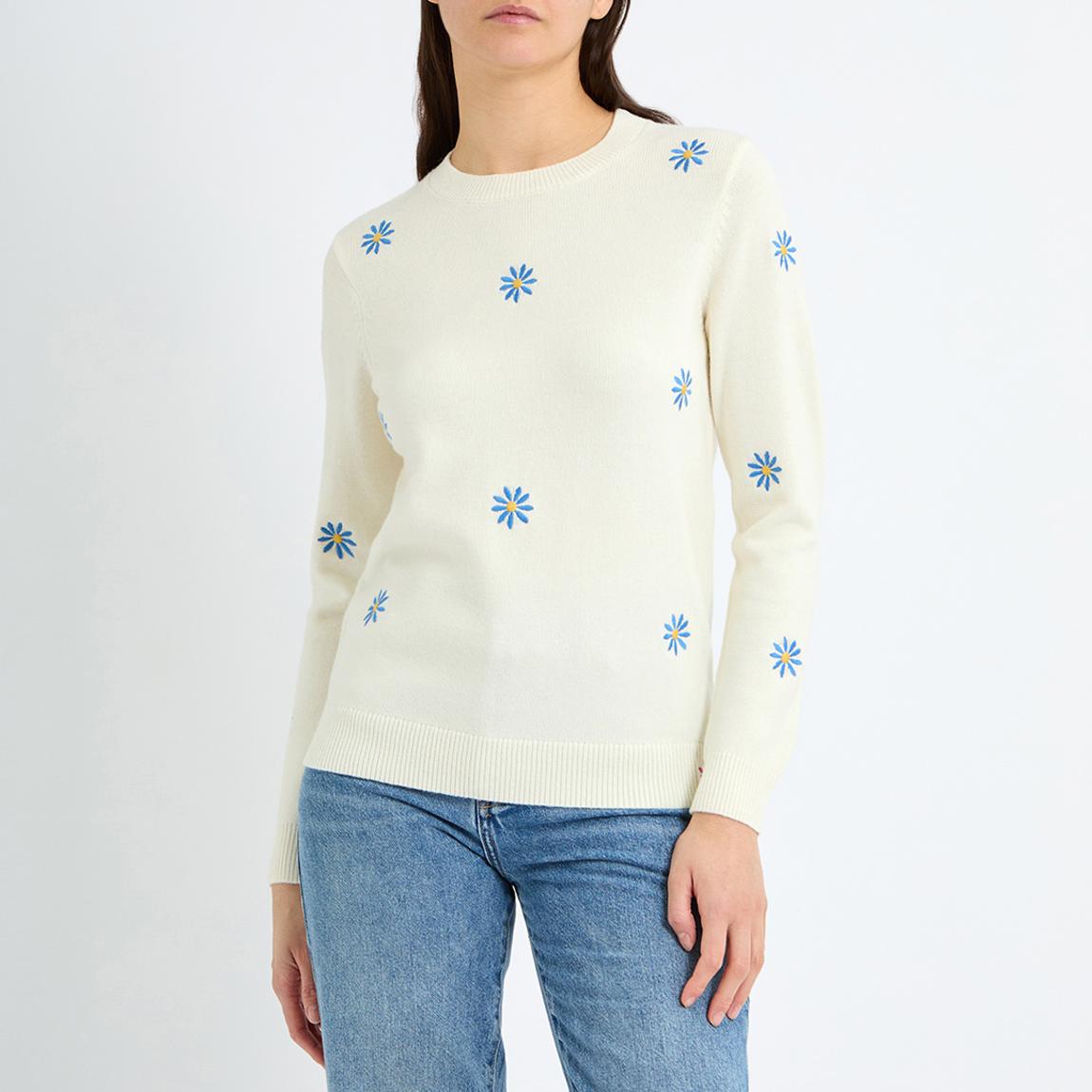 Cream Daisy Embroidered Jumper main product photo