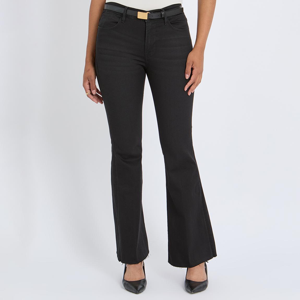Black Le Easy Flare Cropped Jean main product photo