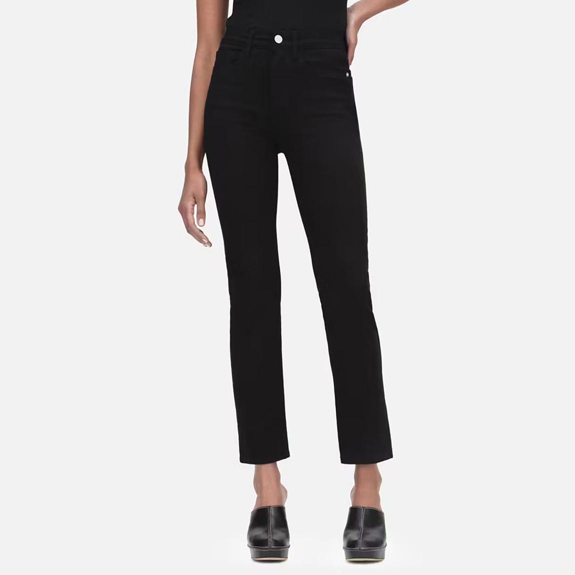 Black High Waist Straight Leg Jeans main product photo