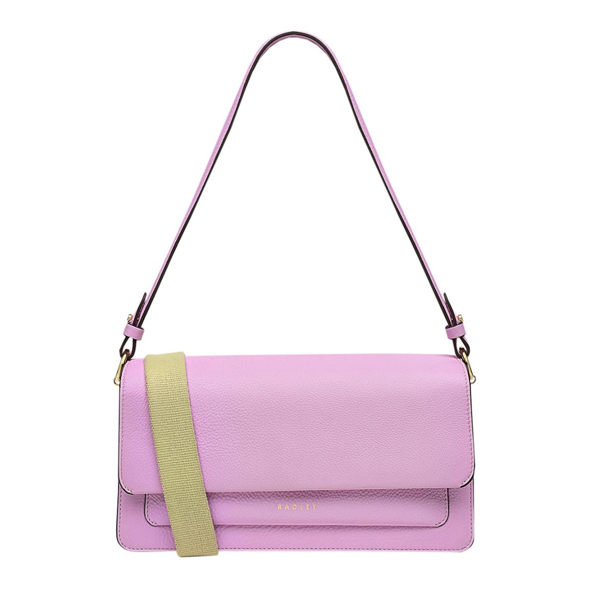 Pink Leather Lane Medium Flapover Shoulder Bag main product photo
