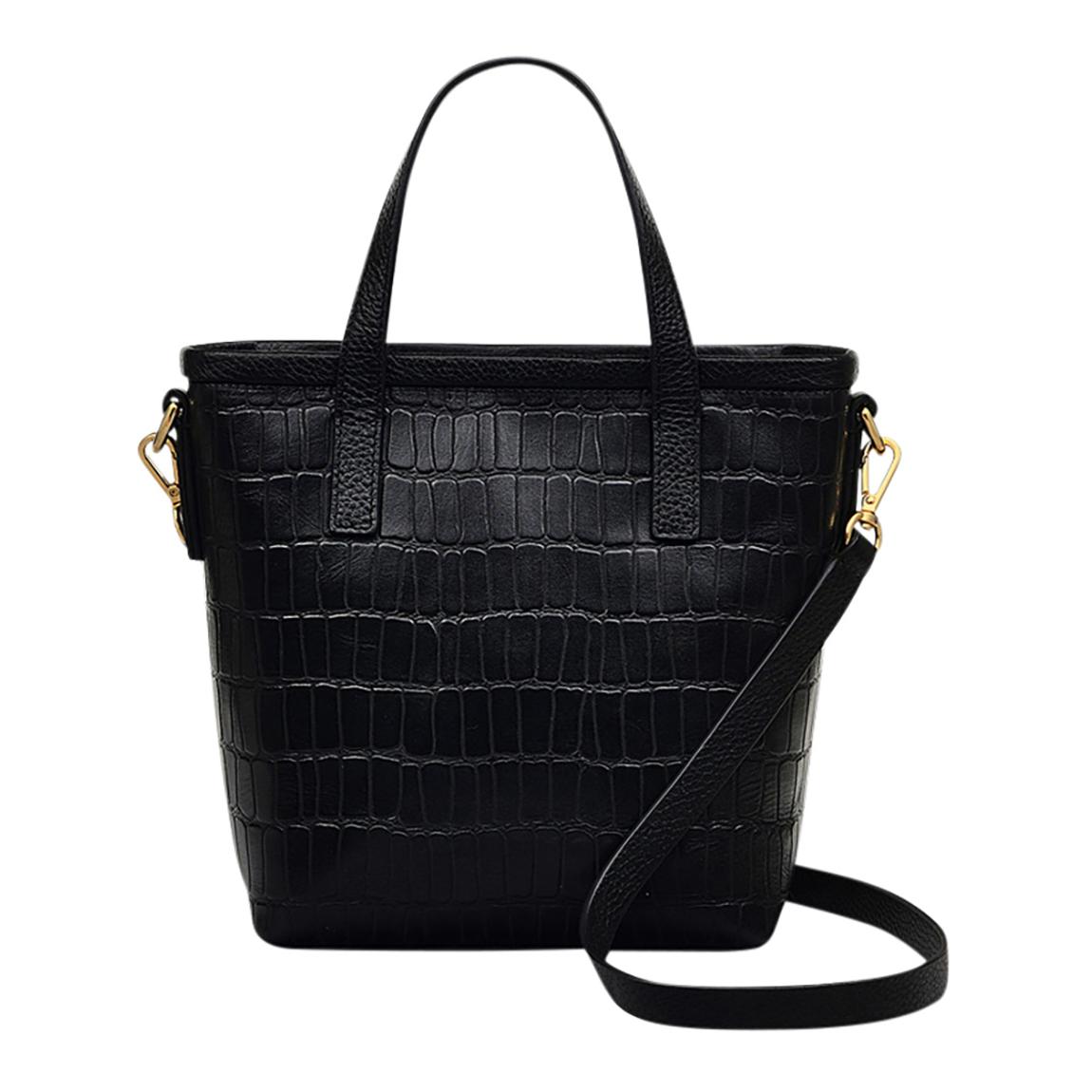 Black Bridgewater 2.0 Faux Croc Small Ziptop Grab main product photo