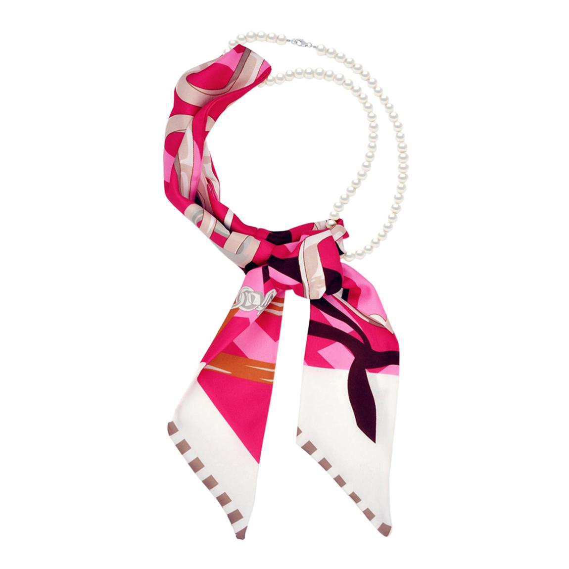 Pink Scarf and Cultured Pearl Strand Set main product photo