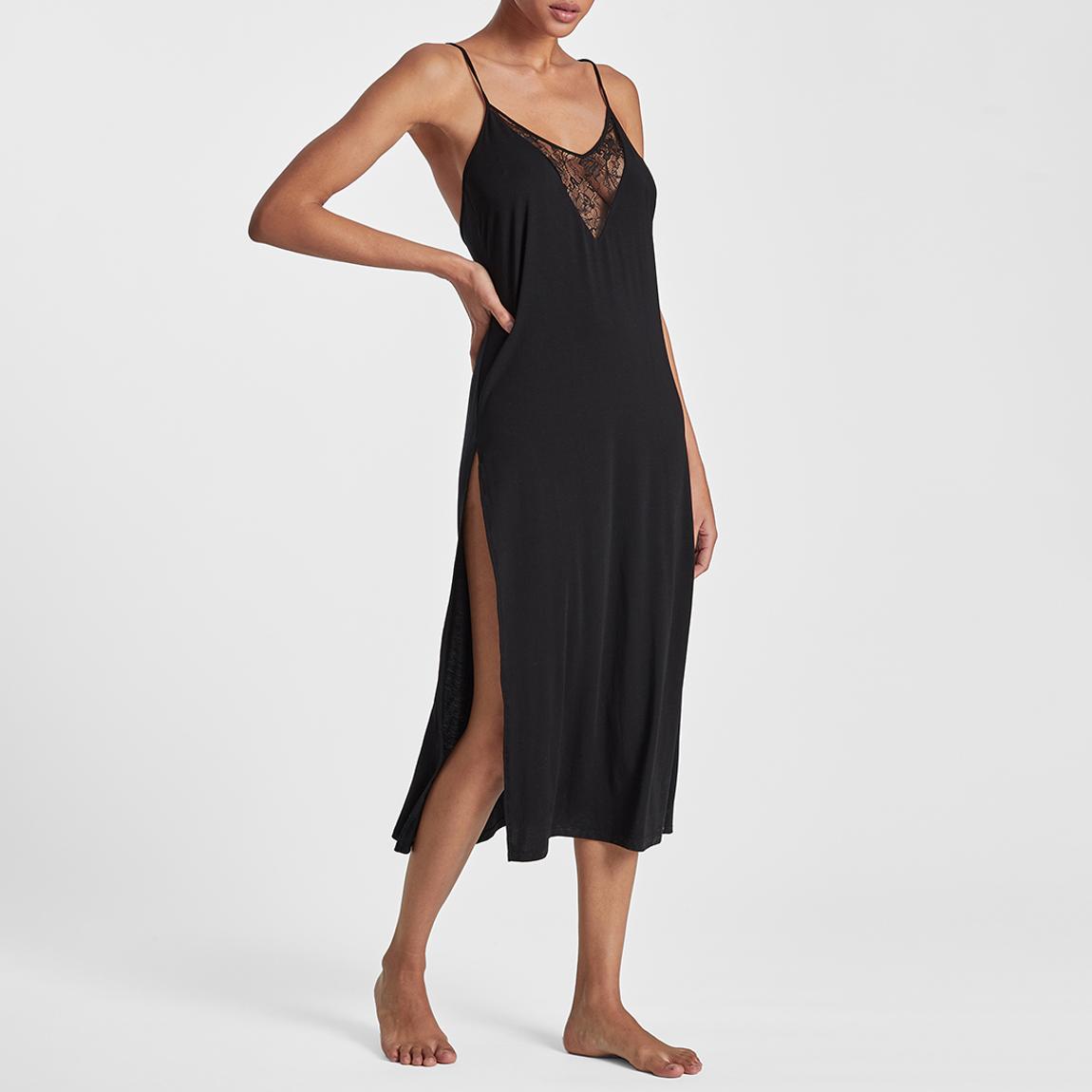 Lazy Days Long Nightie Black main product photo