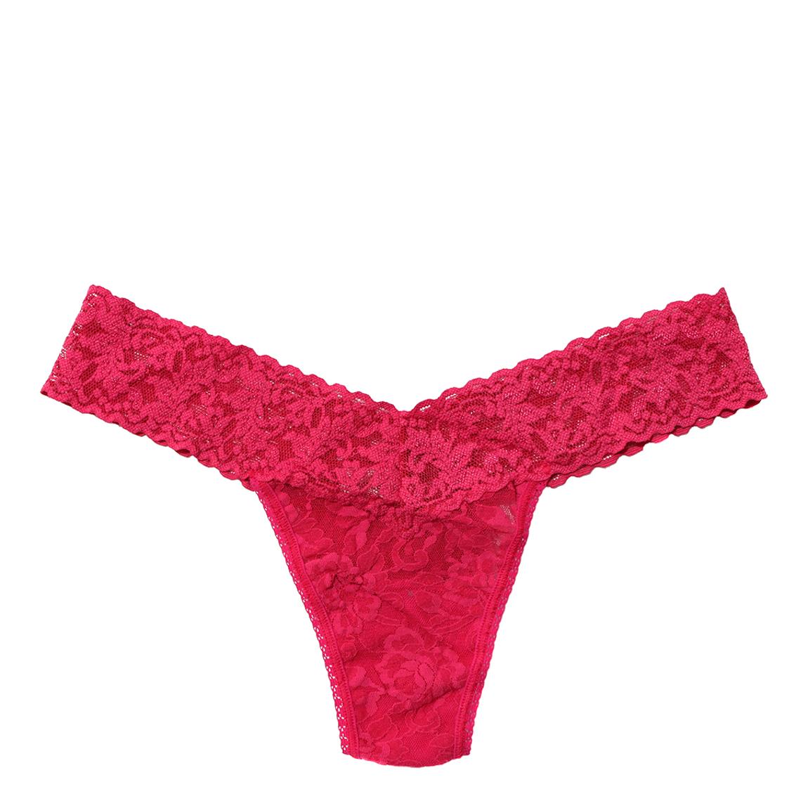 Pink Signature Lace Low Rise Thong main product photo