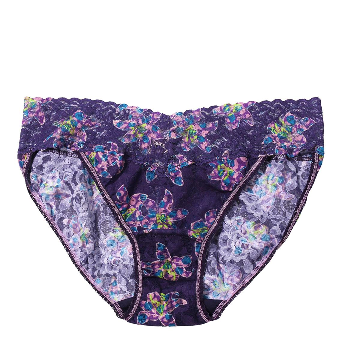 Purple Floral Signature Lace Print Knickers main product photo
