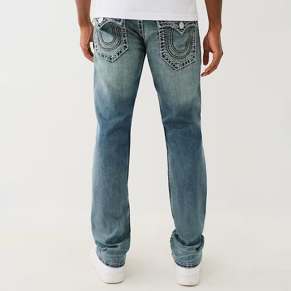 True Religion Mid Blue Ricky Super T Straight Stretch Jeans
