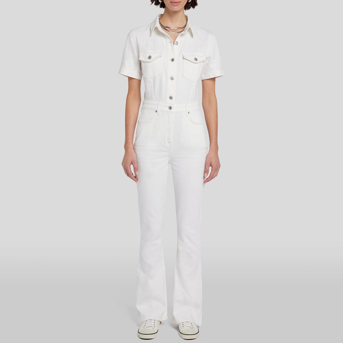 White Denim Stretch Jumpsuit main product photo