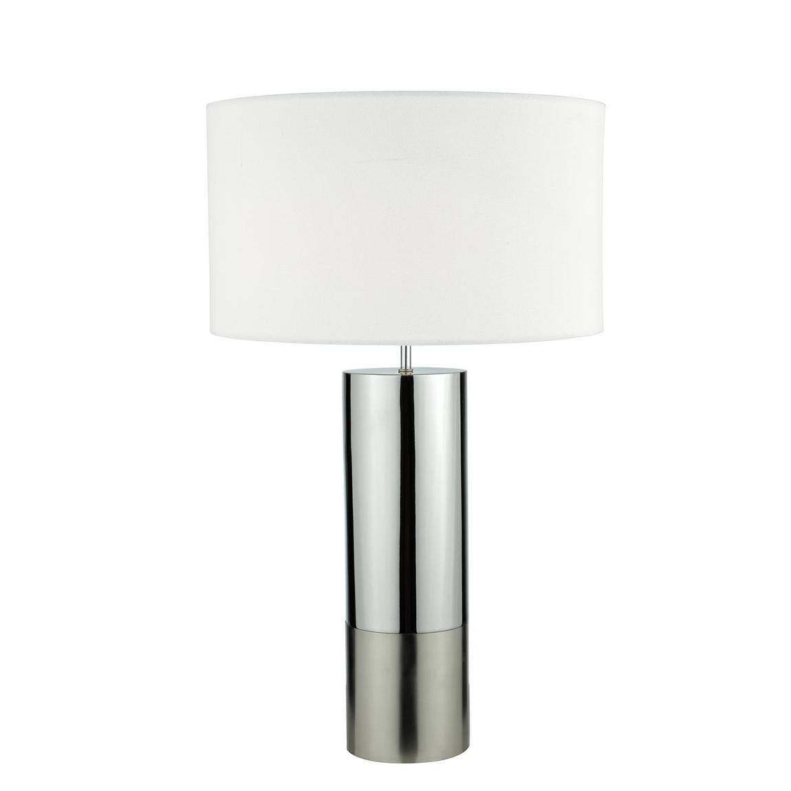 Ingleby Table Lamp Polished Chrome And Brushed Chrome With Shade main product photo