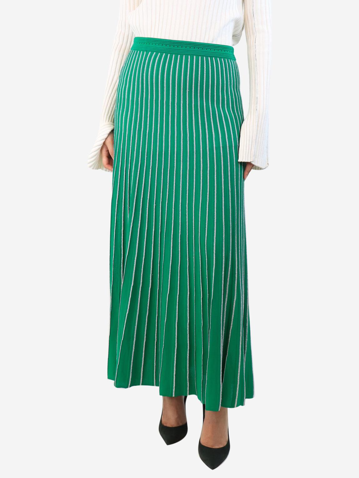 Green lurex pleated skirt main product photo
