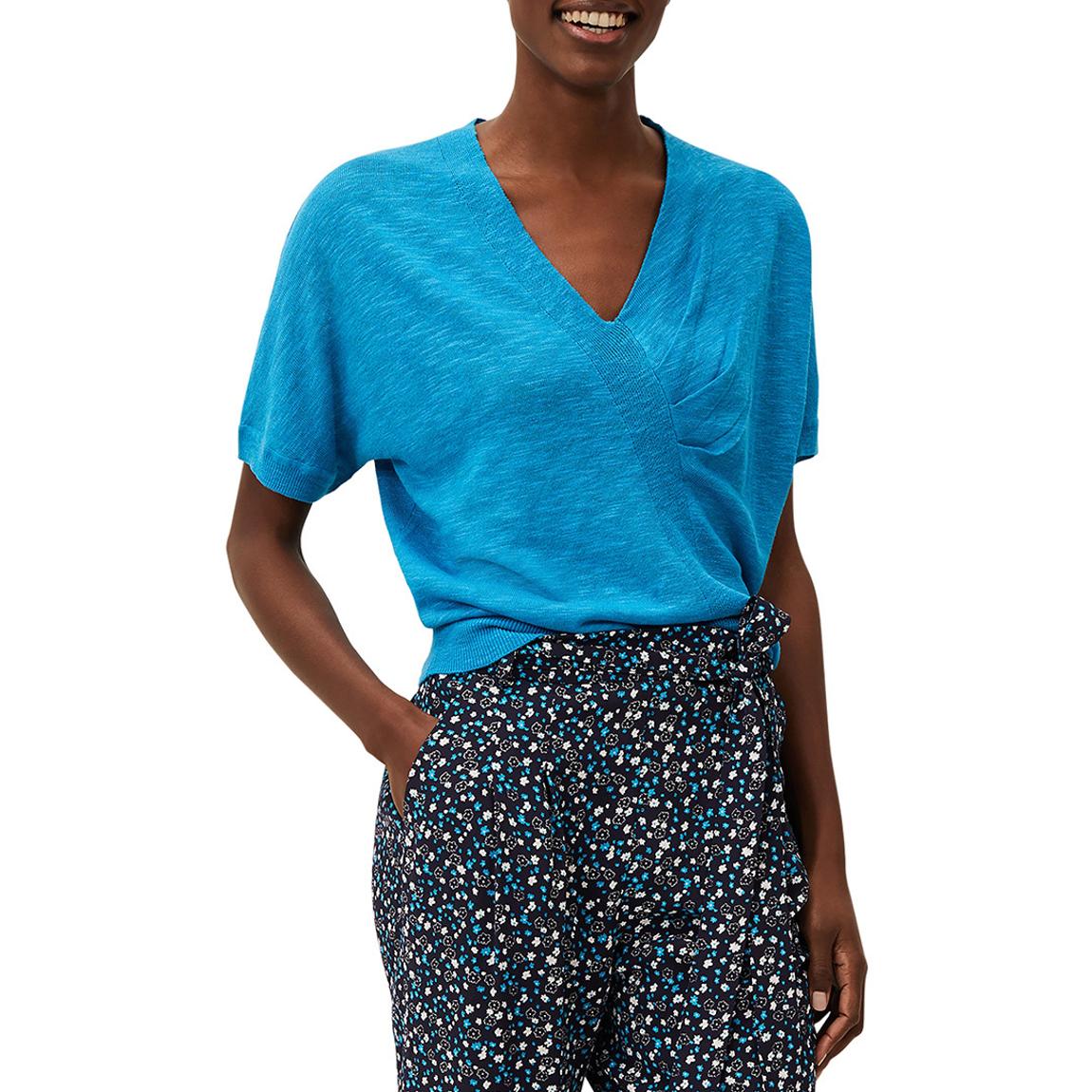 Blue Josie Linen Blend Top main product photo