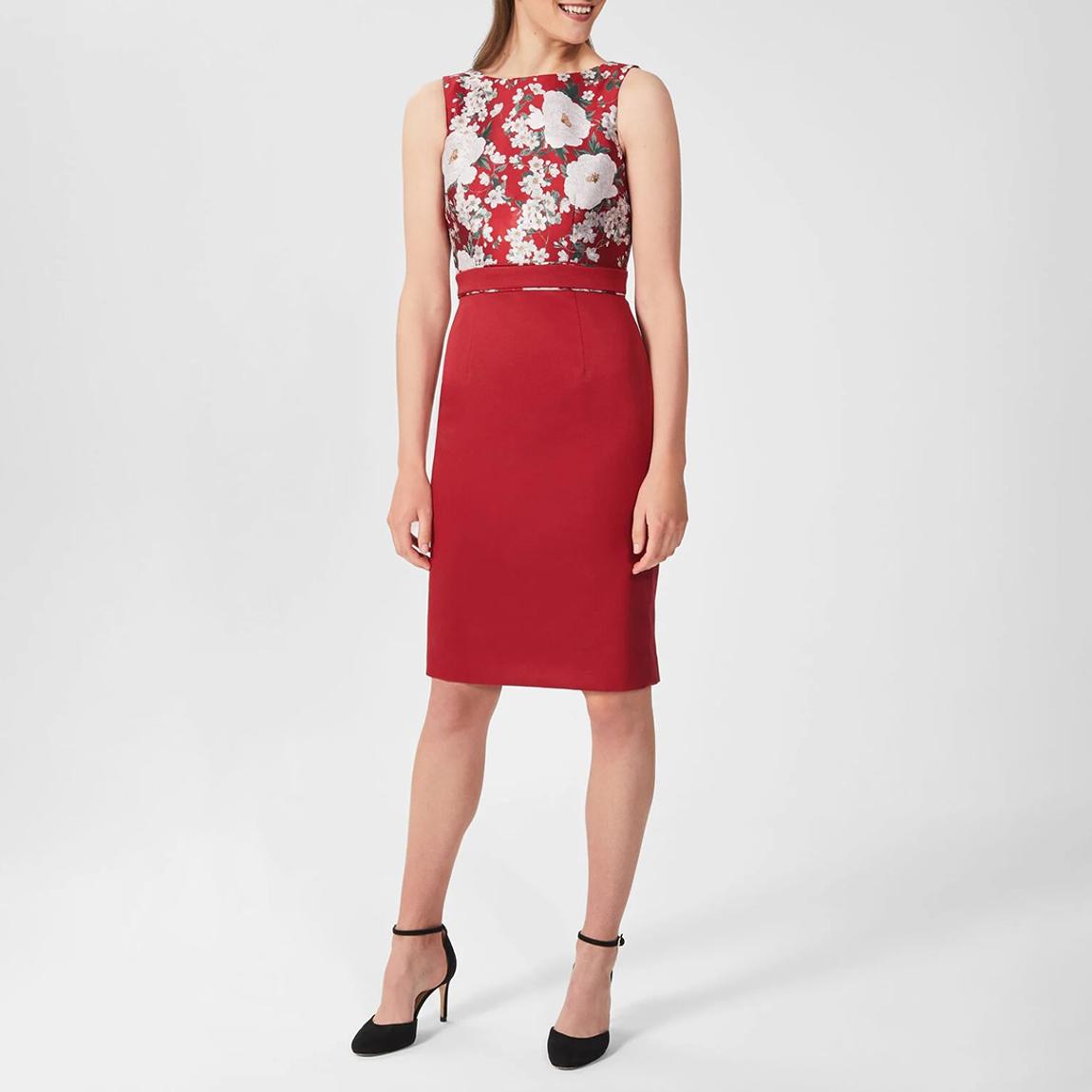 Red/ Multi Dora Jacquard Dress main product photo