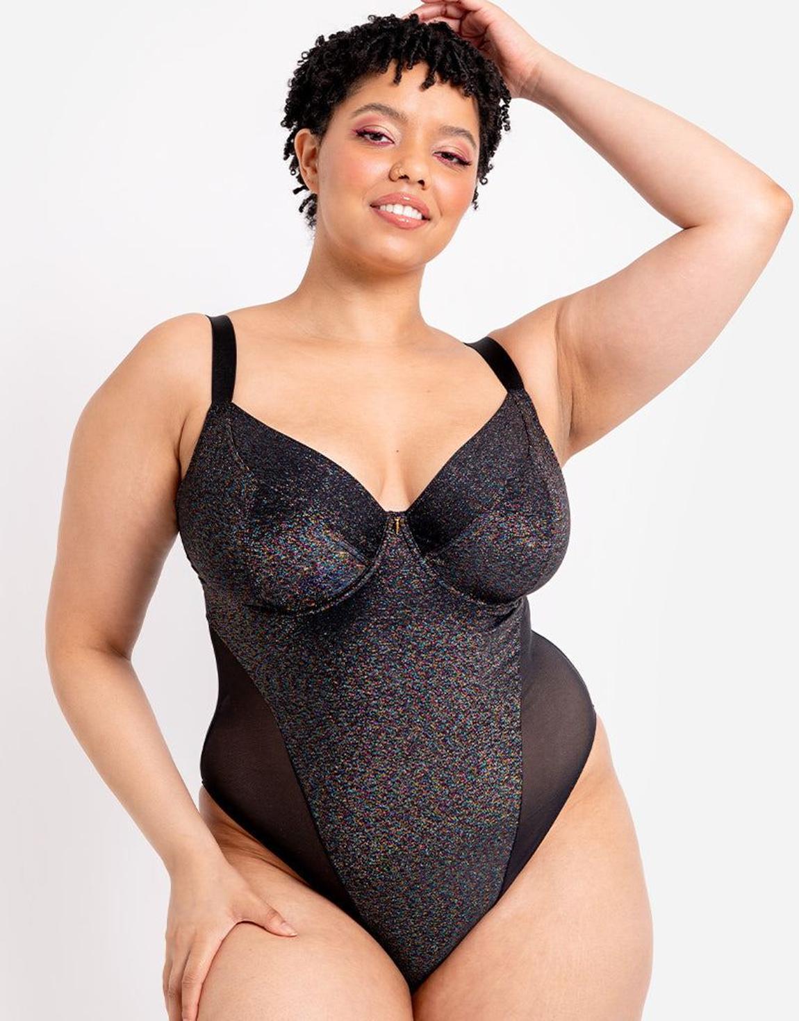 Curvy Kate All Night Plunge Body Black Multi main product photo