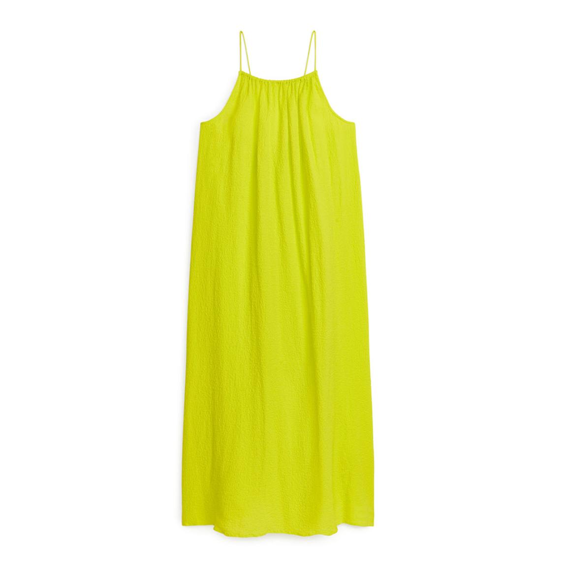 Yellow Seersucker Cotton Dress main product photo