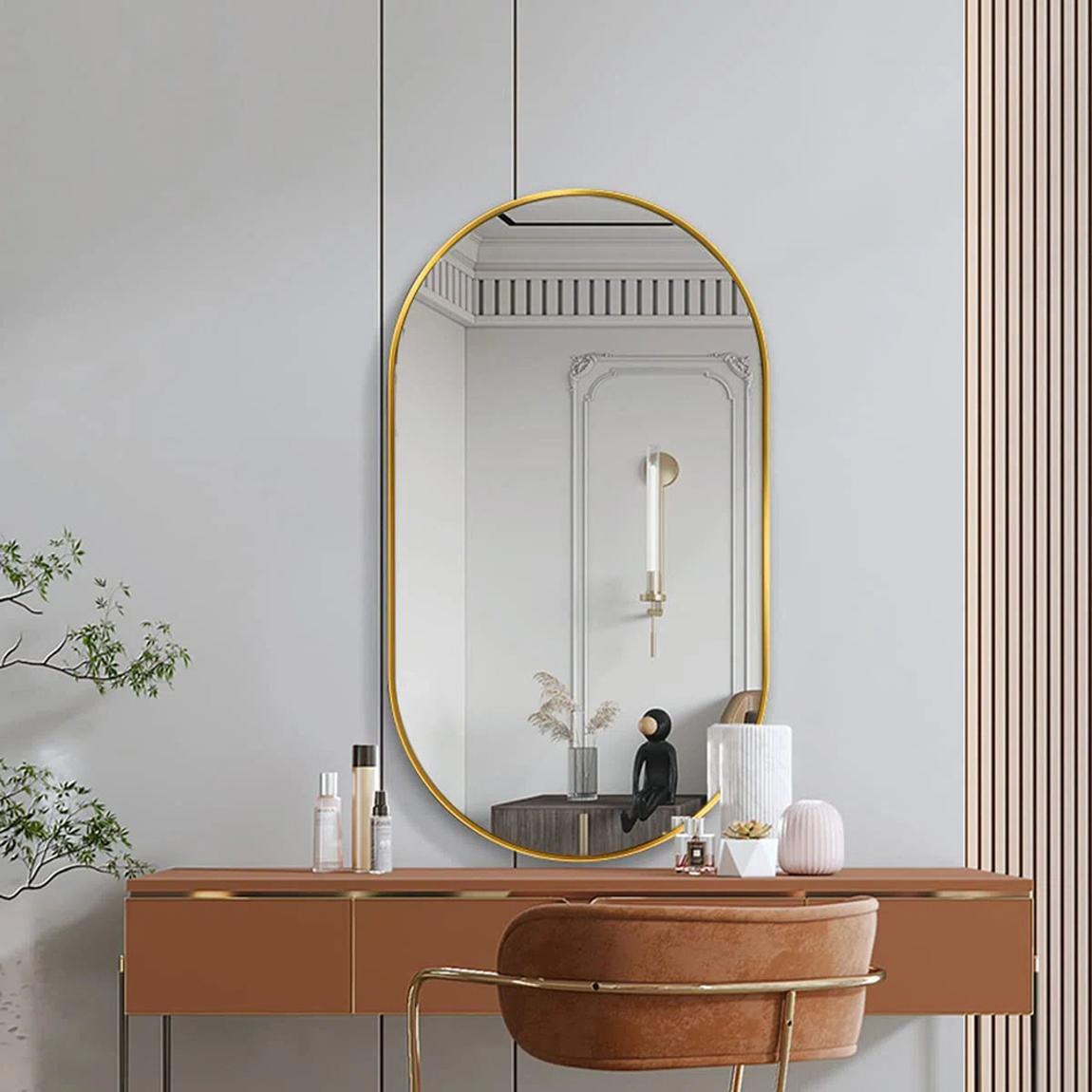 Large Gold Oval Wall Mirror main product photo