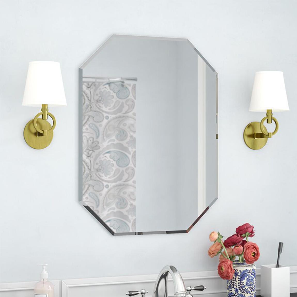 Large Diamond Frameless Vanity Wall Mirror main product photo