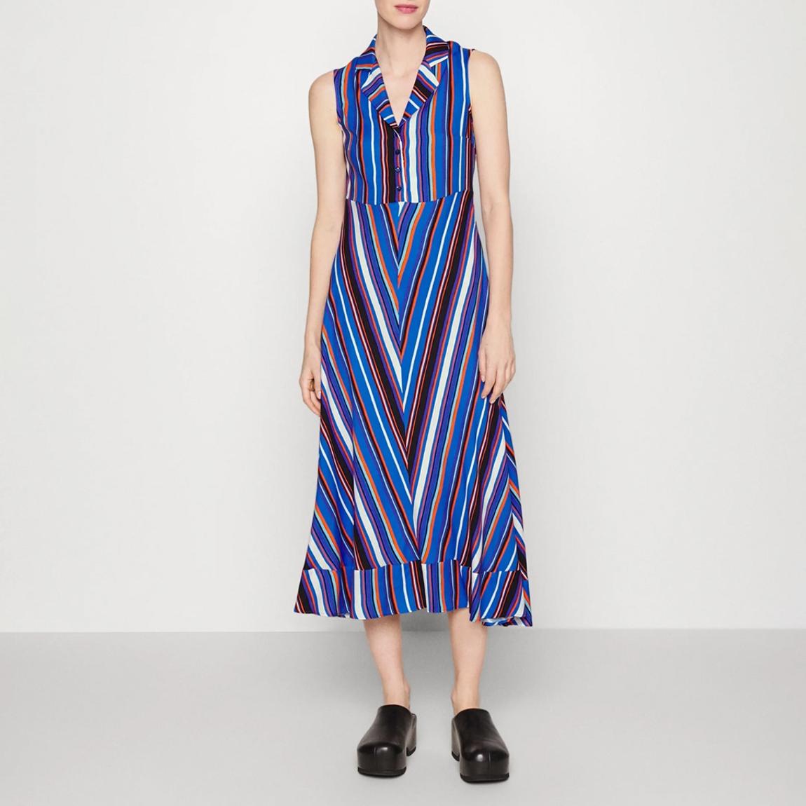 Blue Bafing Pattern Midi Dress main product photo