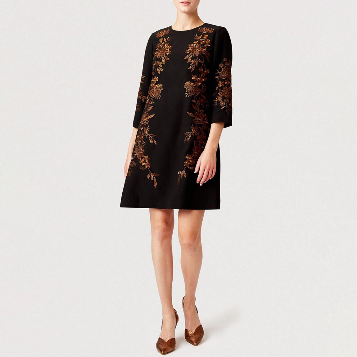 Black/Orange Lynn Embroidered Dress main product photo