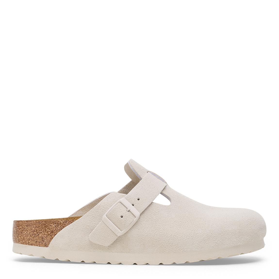 Unisex White Boston Suede Clogs main product photo