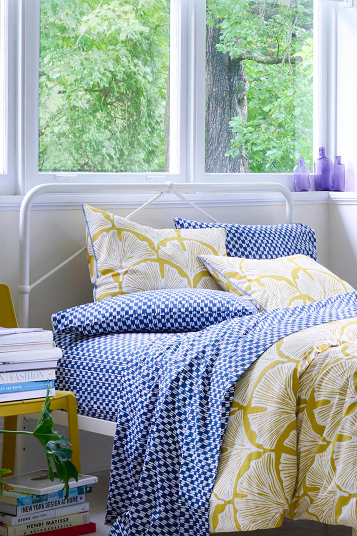 Yellow Feather Palm Duvet Cover Set Single main product photo