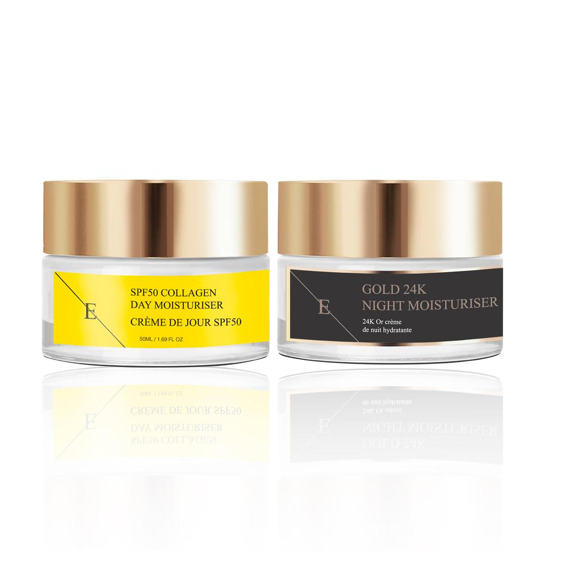 SPF50 COLLAGEN DAY CREAM 50ML+ANTI-WRINKLE Night MOISTURISER 24K GOLD - 50ml main product photo