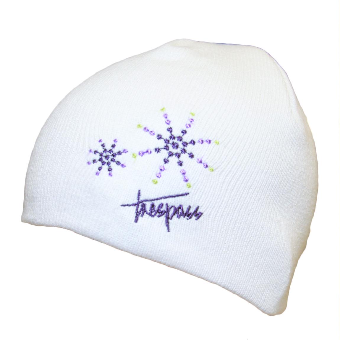 Childrens Girls Sparkle Knitted Beanie Hat White main product photo