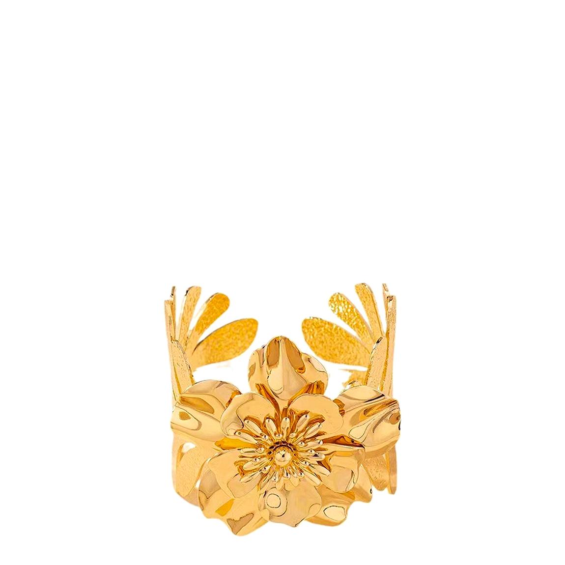 18K Gold Abstract Flower Bangle main product photo