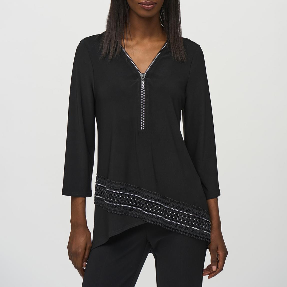 Black Zip High-Low Blouse main product photo