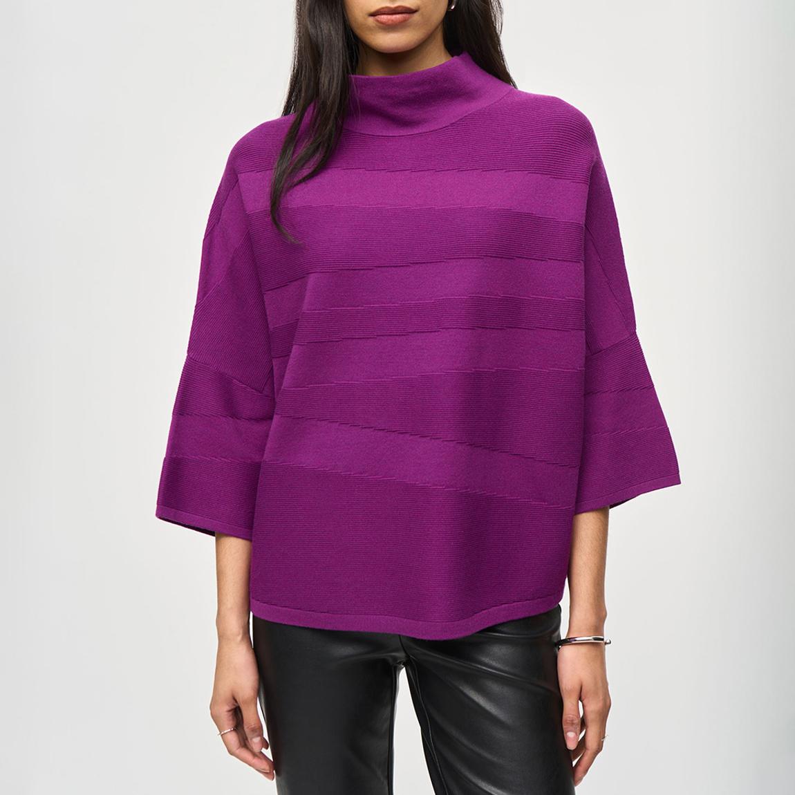 Purple Mock Neck Striped Jumper main product photo