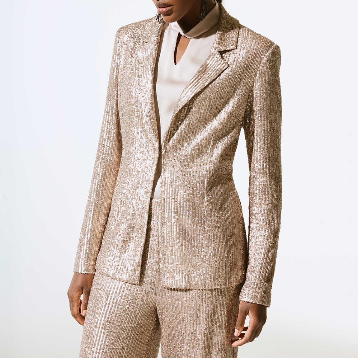 Gold Sequin Fitted Blazer main product photo
