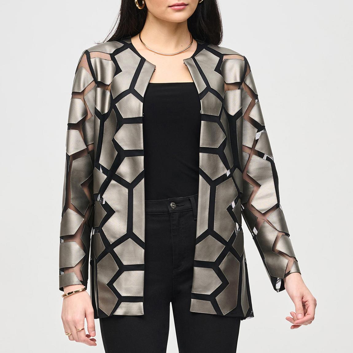 Gunmetal Metallic Printed Jacket main product photo